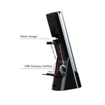 (Black) LED Desk Lamp With Wireless Charger Touch Dimming Table Lamp