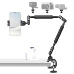 Neewer Bras Magique 55cm avec Pince, Support Caméra Articulé Bureau avec Deux Rotules, Filetages 1/4" 3/8" pour Arri, Support Téléphone Compatible avec iPhone DSLR Action Cam Éclairage Vidéo, UA057