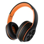 Rydohi Wireless Headphones Over Ear, [100 Hrs Playtime] Bluetooth Headphones, Foldable Hi-Fi Stereo Bass, Soft Memory Earmuffs, Built-in HD Mic, Wired Mode for TV/PC/Phone (Orange)