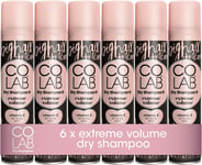 COLAB+ Dry Shampoo, Extreme Volume, 200ml, 6 Pack - No Fuss, All Hair Types,