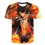 One Piece Anime Barn 3D kortärmad T-shirt Casual Toppar Pojkar Flickor Sommartröja C 160cm