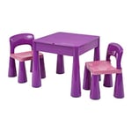 Liberty House Toys 5 in 1 Activity Table & Chairs with Writing Top/Sand/Water/Storage, Violet, H465 x W510 x D530mm