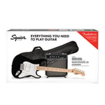 Squier Sonic Stratocaster Pack, Maple Fingerboard, Black, Gig Bag, 10G - 230V UK