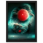 Doppelganger33 LTD Cinematic Space Fantasy Illustration Nebula Death Star Red Dwarf Artwork Framed Wall Art Print A4