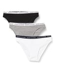 Tommy Hilfiger Women Briefs Underwear Pack of 3, Multicolor (Medium Grey Heather/White/Black), S