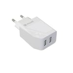 Muvit For Change Chargeur Secteur 2 Usb 2X2.4A 24W Blanc - Neuf