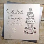 white cotton cards Code XLBd6 To A Special Brother and Sister-in-Law on Your Wedding Day Handmade Large Wedding Card Wedding