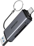 Lecteur De Cartes Sd, Adaptateur Usb C Vers Carte Mémoire Micro Sd À Double Fente Compatible Avec Iphone 15 Pro/ , Macbook Pro/Air 2023, Ipad Pro, Imac, S23, Xps 17, Surface Book 3, Etc.