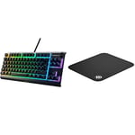 SteelSeries Apex 3 TKL - RGB Gaming Keyboard - Tenkeyless Compact Esports Form Factor & SteelSeries QcK Mini Cloth Gaming Mouse Pad - Micro-Woven Surface - Optimized For Gaming Sensors - Black