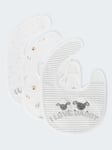 John Lewis Mummy & Daddy Farm Print Bib, Pack of 3, Grey