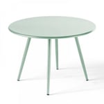 Table basse ronde en métal vert sauge 40 cm Palavas  Oviala