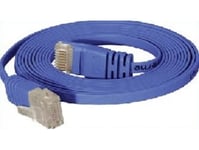 Högkvalitativ Patchkabel, Flat, U/Utp, Oskärmad, Cat 6, Blå, 2,0 M Superflat Patchkabel T.Ex. För Förläggning Under Mattor Och Golvlister (77802B)