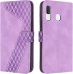 Coque Pour Samsung Galaxy A20e, Étui Housse Protection En Cuir Pu [Pochette De Portefeuille] [Magnétique], Antichoc Etui À Rabat Pour Samsung A20e (Violet)