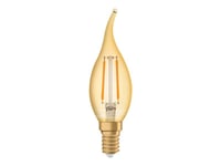 Osram Vintage 1906 Classic Ba - Led-Glödlampa Med Filament - Form: Ba35 - E14 - 1.5 W (Motsvarande 12 W) - Klass G - Varmt Vitt Ljus - 2400 K - Guld