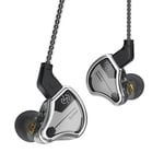 CCZ BC02 Écouteurs intra-auriculaires HiFi Primium CNT Dynamic Driver IEM Basses profondes Crystal Clean Treble Design ergonomique léger avec câble OFC pour chanteur musicien batteur (noir, sans）