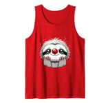 Retro Red Cute Sloth Nose Funny Kids 2024 Tank Top