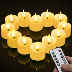 Bougies LED Flamme 3D Lumière, Chandelles clignotantes lampe, Bougies vacillantes lampe, Bougies électriques pour noël, Arbre, pâques (12 pièces minuterie) en Silicone