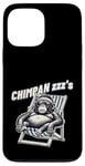 Coque pour iPhone 13 Pro Max Jeu de mots drôle de singe chimpanzé « Chimpan-zzz »