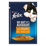 FELIX Nourriture pour Chat Humide en gelée, avec Poulet, Lot de 26 (26 x 85 g)