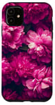 Coque pour iPhone 11 Rose Pop Art Ethnique Magenta et Rose Pivoine Blush