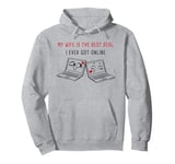 Laptops in Love – Online Couples Valentine Soulmates Men's Pullover Hoodie