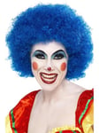 Smiffys Crazy Clown Wig, Blue 120g, Circus Fancy Dress, Clown Dress Up Wigs