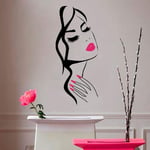 UYEDSR Wall Sticker Nail Art Salon Wall Decal Hand Girl Face Wall Sticker Manicure Nail Shop Decoration Beauty Salon Hairstyle Wall Murals 57x132cm