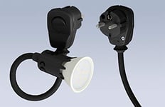 GB Gebro GB2489 AWA LW Lampe de lecture noire (barres) avec prise flexible pour l'éclairage individuel des plans de travail, table de chevet et plus