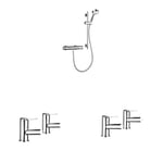 Bundle of Mira Showers Relate Mixer Shower EV Single Outlet 2.1878.001 +2.1816.003 Relate Contemporary Bath Pillar Tap - Chrome + Mira Showers 2.1816.002 Relate Contemporary Basin Pillar Taps - Chrome