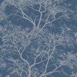 Holden Decor -  Whispering Trees Sparkle Glitter Forest Wallpaper - Blue - 65402