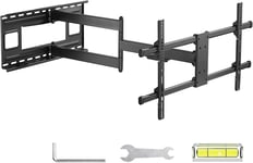 101 Cm Support Mural Tv À Bras Articulé Très Long, Compatible Avec Écrans 43-80"", Mouvement Complet Avec Bras Capable À Tenir 50 Kg . Vesa 800X400Mm