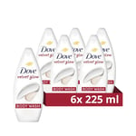 Dove Velvet Glow Body Wash Body Cleanser shower gel with plant-based moisturisers for softer, smoother skin after one shower 6x 225 ml