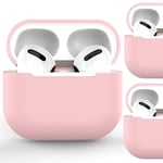 Veske for AirPods Pro, mykt silikondeksel for hodetelefoner rosa (etui C)