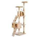 PawHut Cat Tree Cream 500 mm x 500 mm x 1700 mm