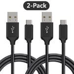 2 Cables Type C,USB C ,Compatible With sony XZ3,XZ2,XZ1,Xz ,Xa (2M+ 1M,Black)