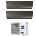 Haier - climatiseur inverter dual split série flexis plus black 7+12 avec 2u40s2sm1fa r-32 wi-fi intégré couleur noir 7000+12000