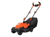 BLACK+DECKER BEMW451BH-QS Tondeuse à Gazon Filaire 3 Hauteurs, 1200 W, Orange, 32 cm