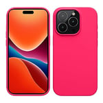 kwmobile Coque pour iPhone 15 Pro Coque - Housse de téléphone Fine en Silicone avec Surface Douce et Anti-Choc - Rose Fluo