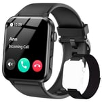 IOWODO Smart Watch for Men Women (Answer/Make Calls), Voice Assistant, 1.85" Fitness Watch with SpO2 Heart Rate Sleep Monitor, 100 + Sports,Activity Trackers Step Waterproof Smartwatch for iOS Android