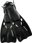 CRESSI Tonga Fins Black/Black L/XL - Palmes Adulte Légères, Courtes et Ajustables, Idéales pour la Plongée, Apnée, la Natation, Noir/Noir, L/XL