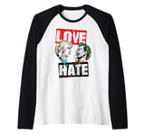 Batman Harley Quinn The Joker Love Hate Raglan Baseball Tee