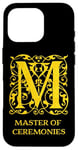 Coque pour iPhone 16 Pro Master of Ceremonies MC Vintage Gold Letter M