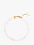 Astrid & Miyu Freshwater Pearl Bracelet, White/Gold