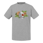 T-Shirt Enfant Squelette Fleurs Mexico Muerte Biologie Illustration Ancienne