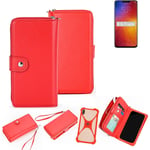 2in1 cover wallet + bumper for Lenovo Z5 Phone protective Case red