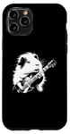 Coque pour iPhone 11 Pro Cochon d'Inde jouant de la guitare électrique Rock Star Guitarist