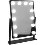 Miroir maquillage Hollywood lumineux led intensité réglable pour coiffeuse, Miroir de Maquillage Lumineux noir