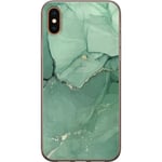 Apple iPhone X Transparent Mobilskal Grön Marmor