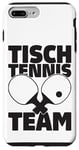 Coque pour iPhone 7 Plus/8 Plus Équipe de tennis de table avec inscription en allemand et raquette de tennis de table