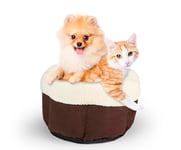 maxxpro Panier pour Chat - Panier pour Petit Coussin Chien - Super Doux - Lavable - Marron/Blanc